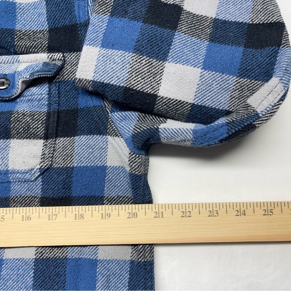Orvis Men’s Flannel Shirt Jacket Shacket Blue Gray Button Up Lumberjack  Size L - Picture 6 of 8